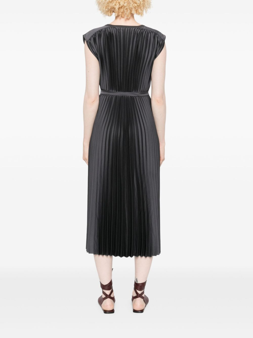 tied-waist pleated dress - 4
