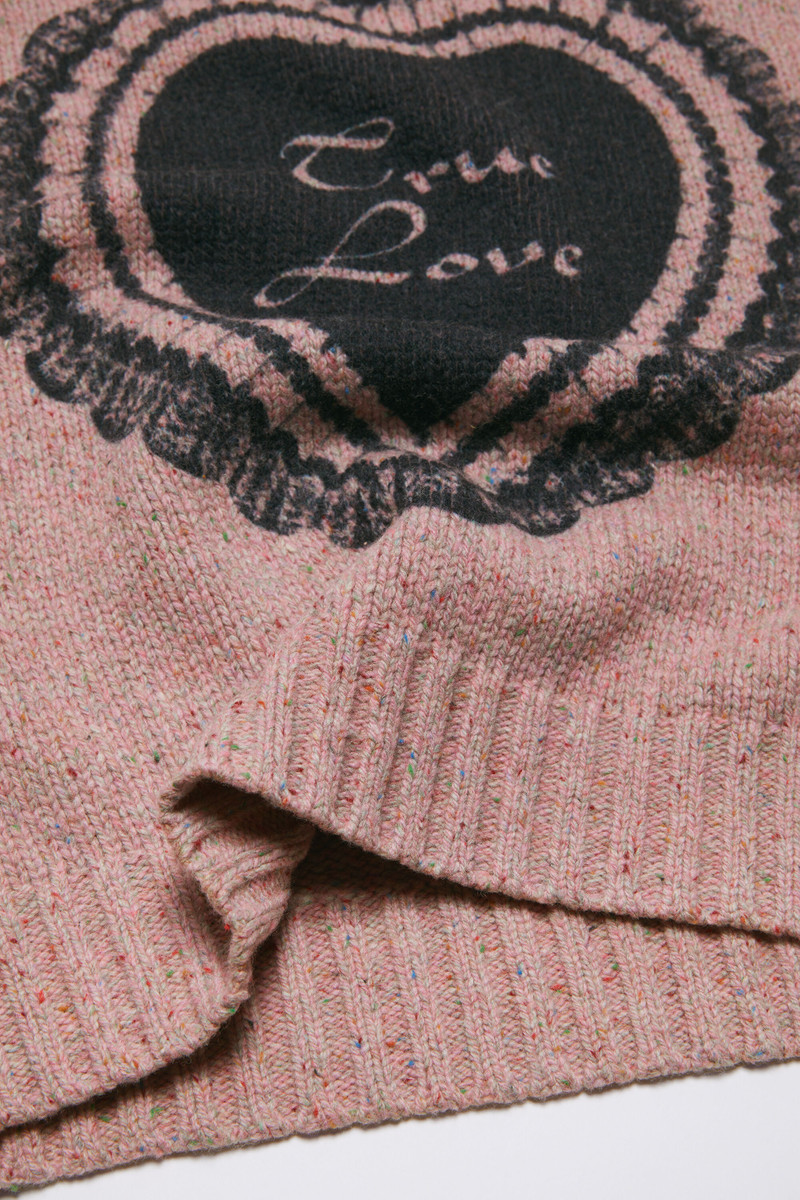 Printed wool blend jumper - Faded pink 5