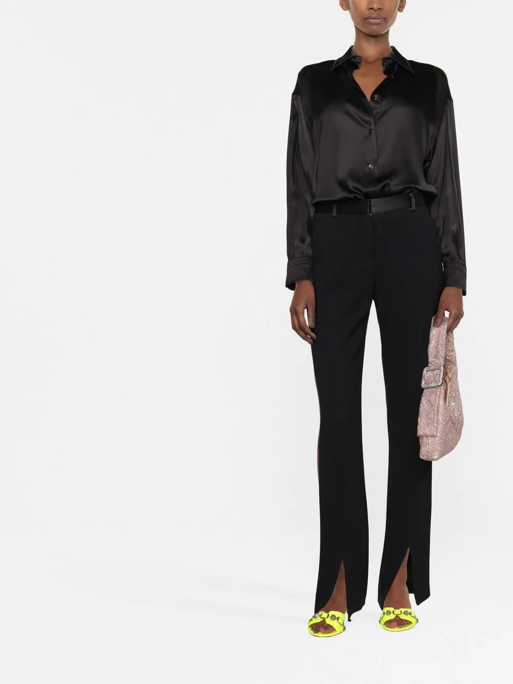 pointed-collar button-up shirt - 2