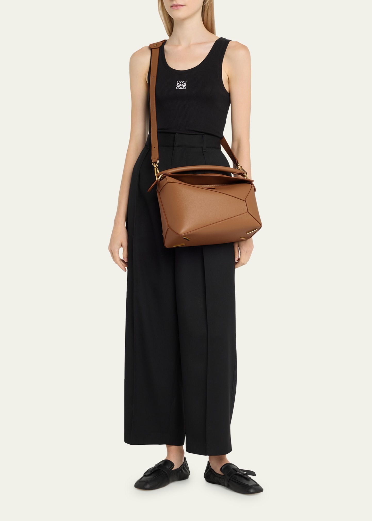 Puzzle Edge Leather Top-Handle Bag - 6