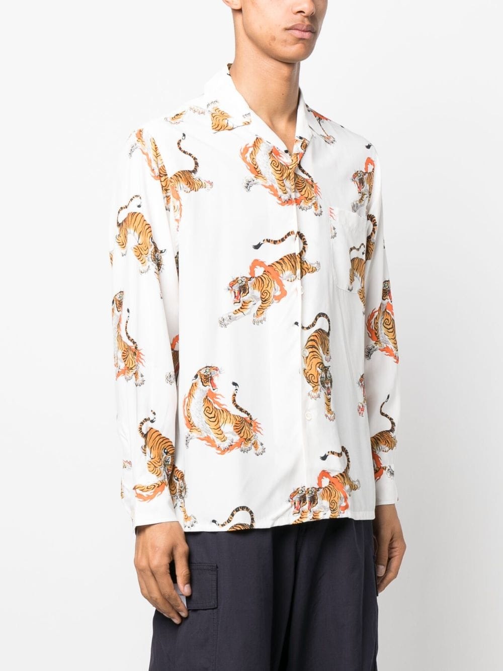 tiger-print long-sleeve shirt - 3