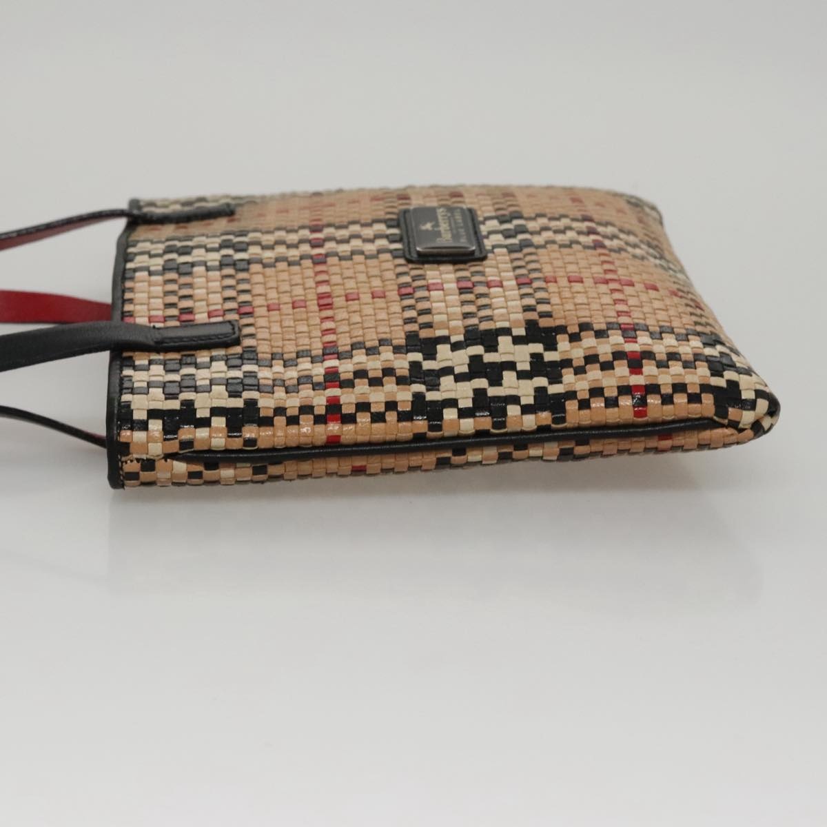 Burberry Nova Check Blue Label Hand Bag Leather Beige - 4
