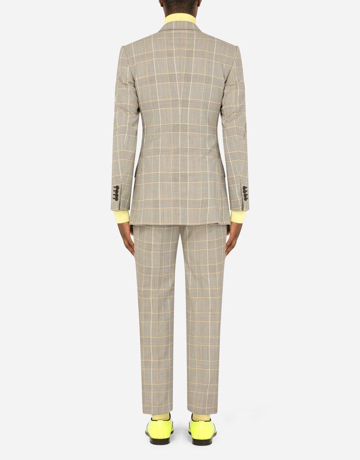 Double-breasted glen plaid wool Beat-fit suit - 2