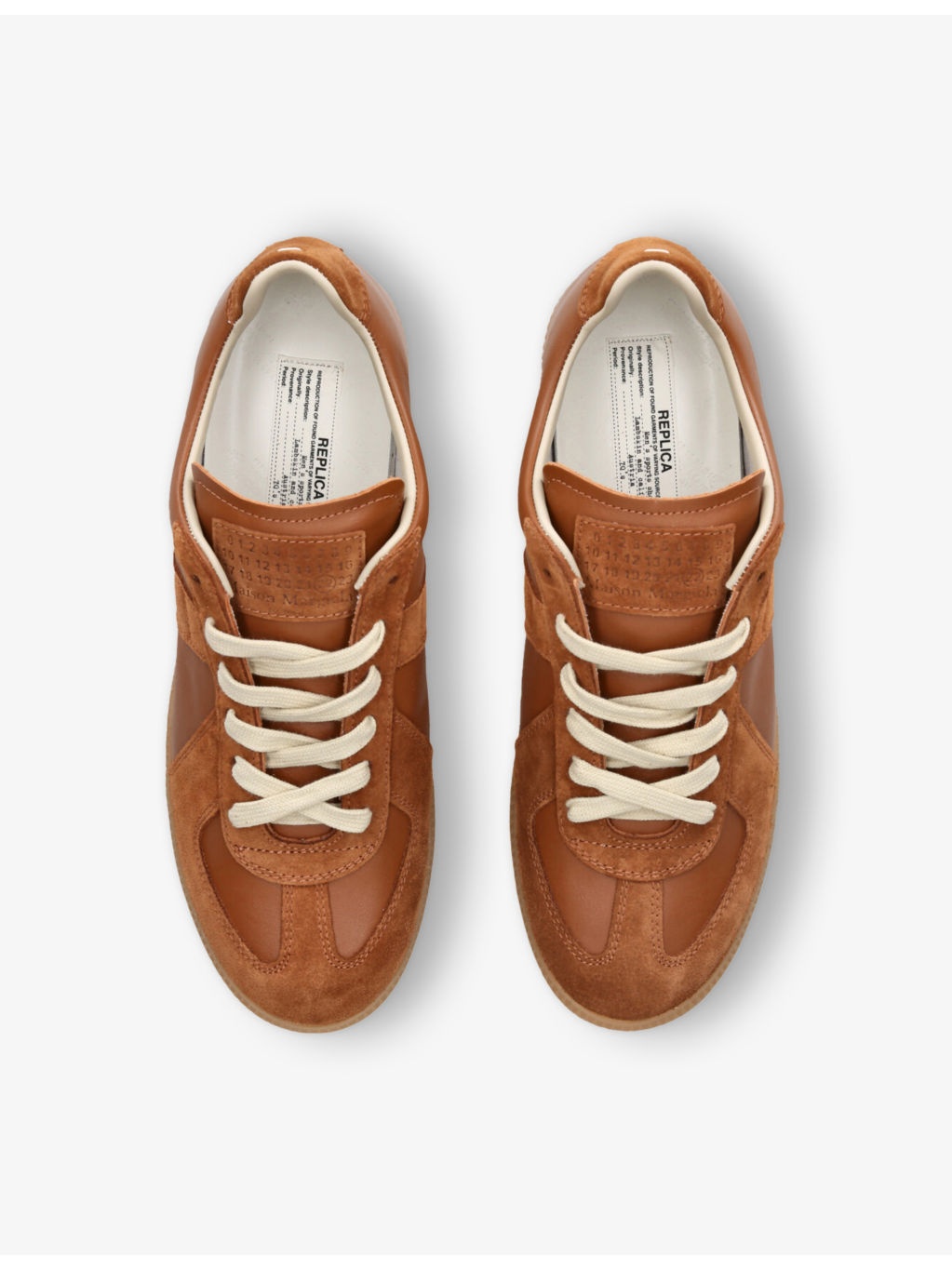 Replica contrast-sole leather low-top trainers - 2