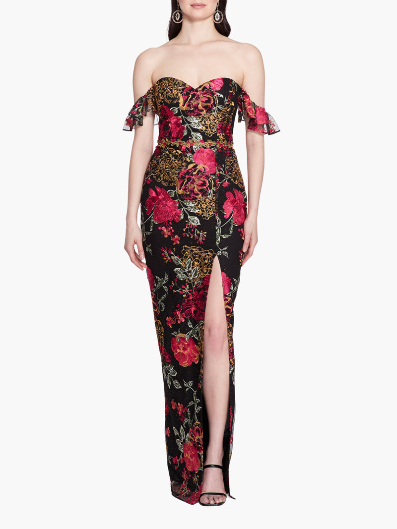 COLUMN EMBROIDERED GOWN 1