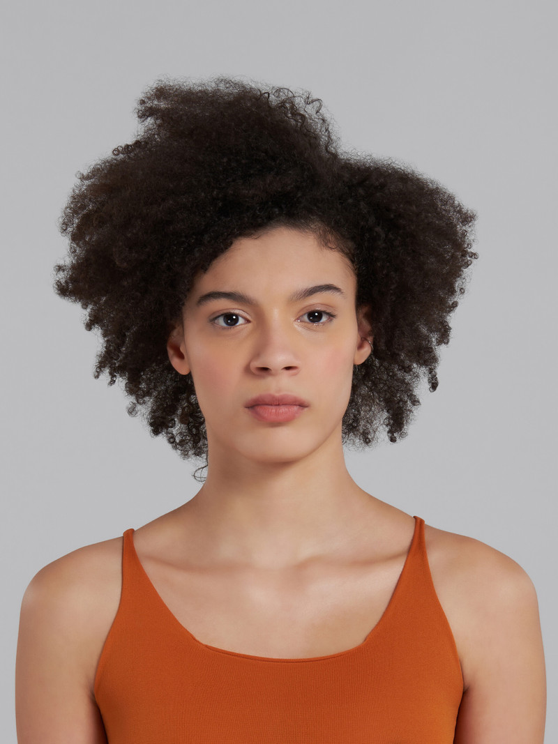 ORANGE STRETCH NYLON TANK TOP WITH INLAY 4