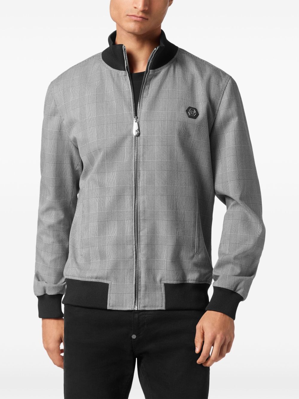 checkered bomber jacket - 3