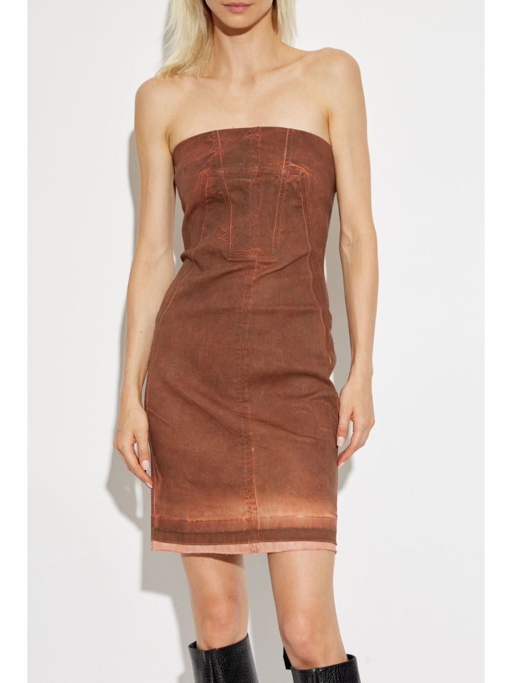 strapless denim dress - 3