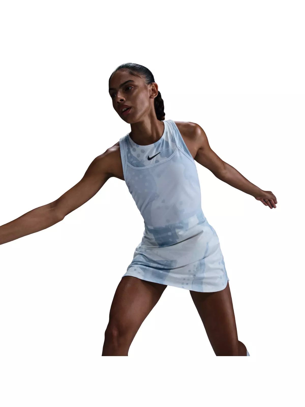 Court Women's Slam Dri-FIT Printed Tennis Dress-Blue - 5
