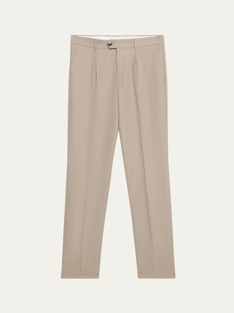 Men's Leisure-Fit Pleated Pants - 1