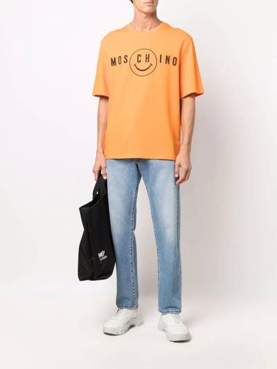 Moschino smile logo-print cotton T-shirt outlook