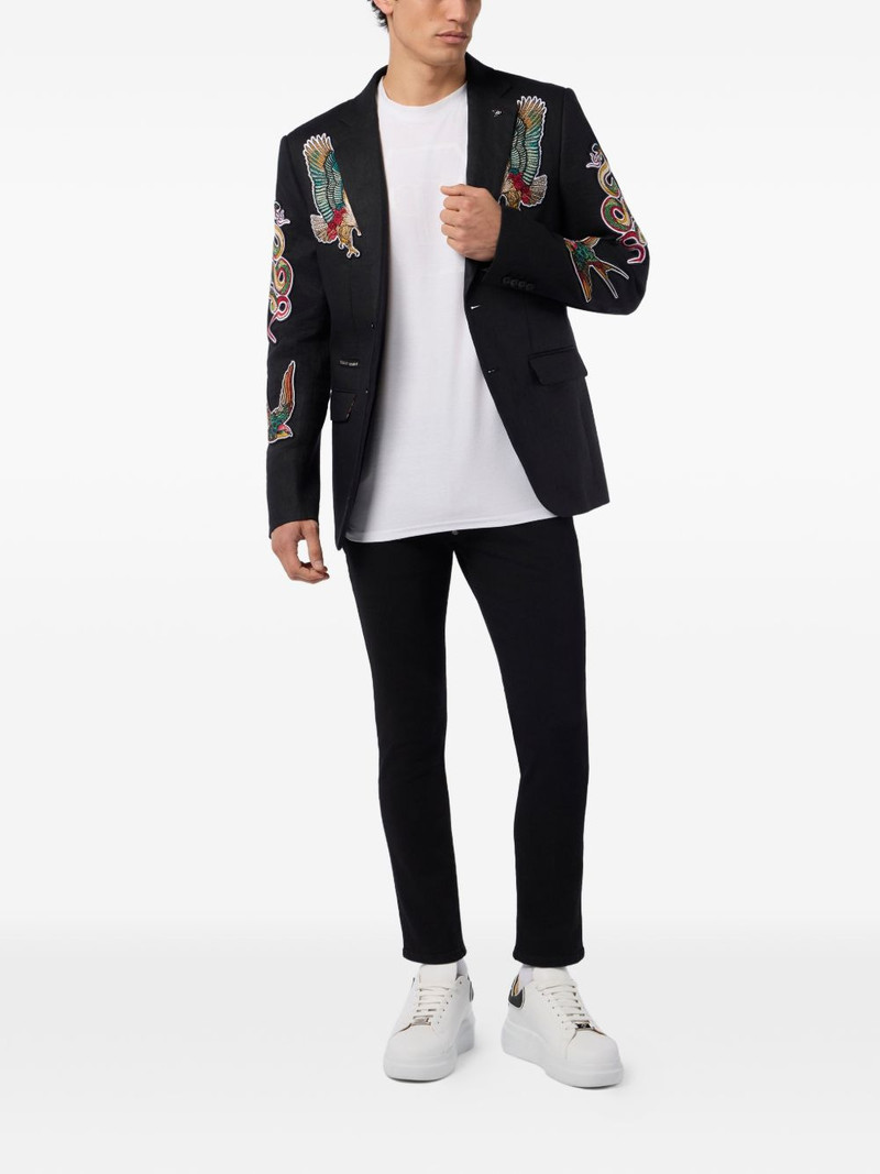 PHILIPP PLEIN embroidered-tattoo blazer outlook