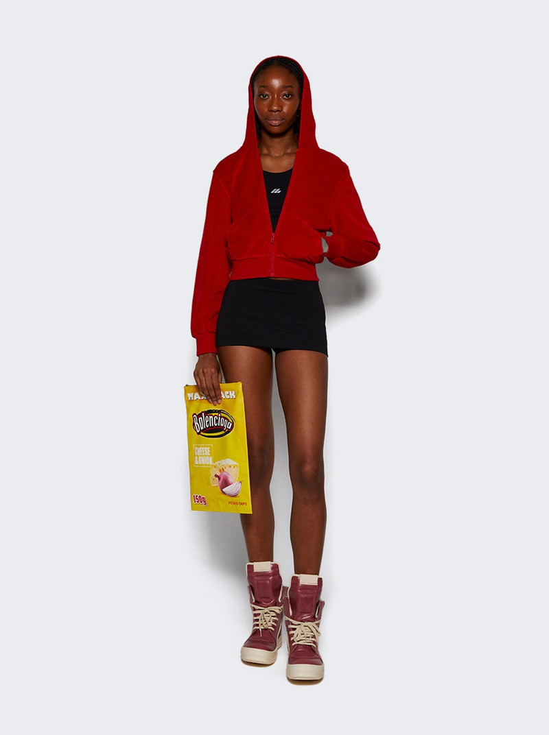 BALENCIAGA Bb Motel Fitted Zip-up Hoodie Red outlook