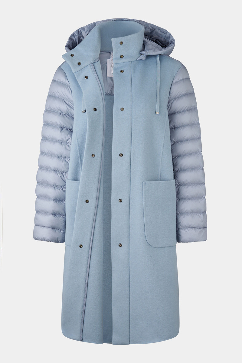BOGNER Isy wool down coat in Light blue outlook