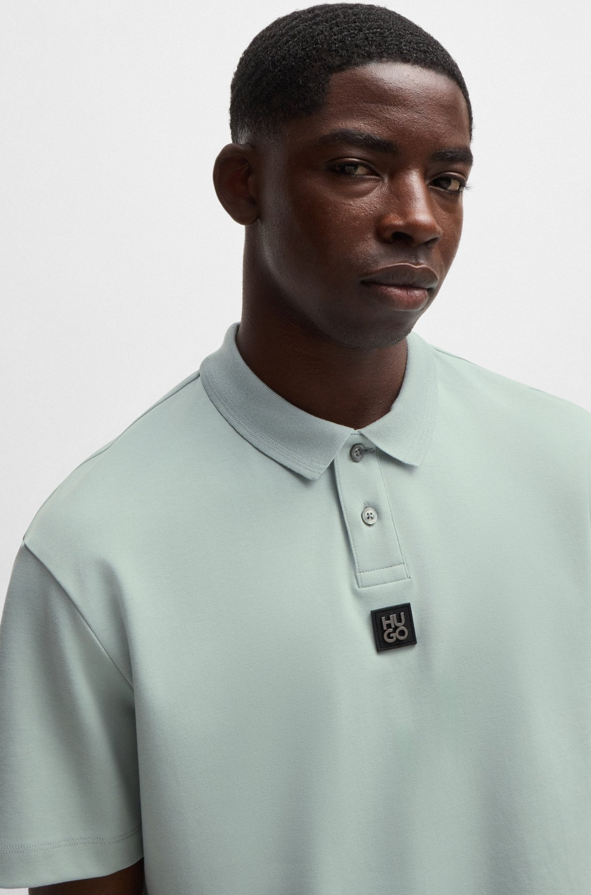 INTERLOCK-COTTON POLO SHIRT WITH STACKED LOGO - 3
