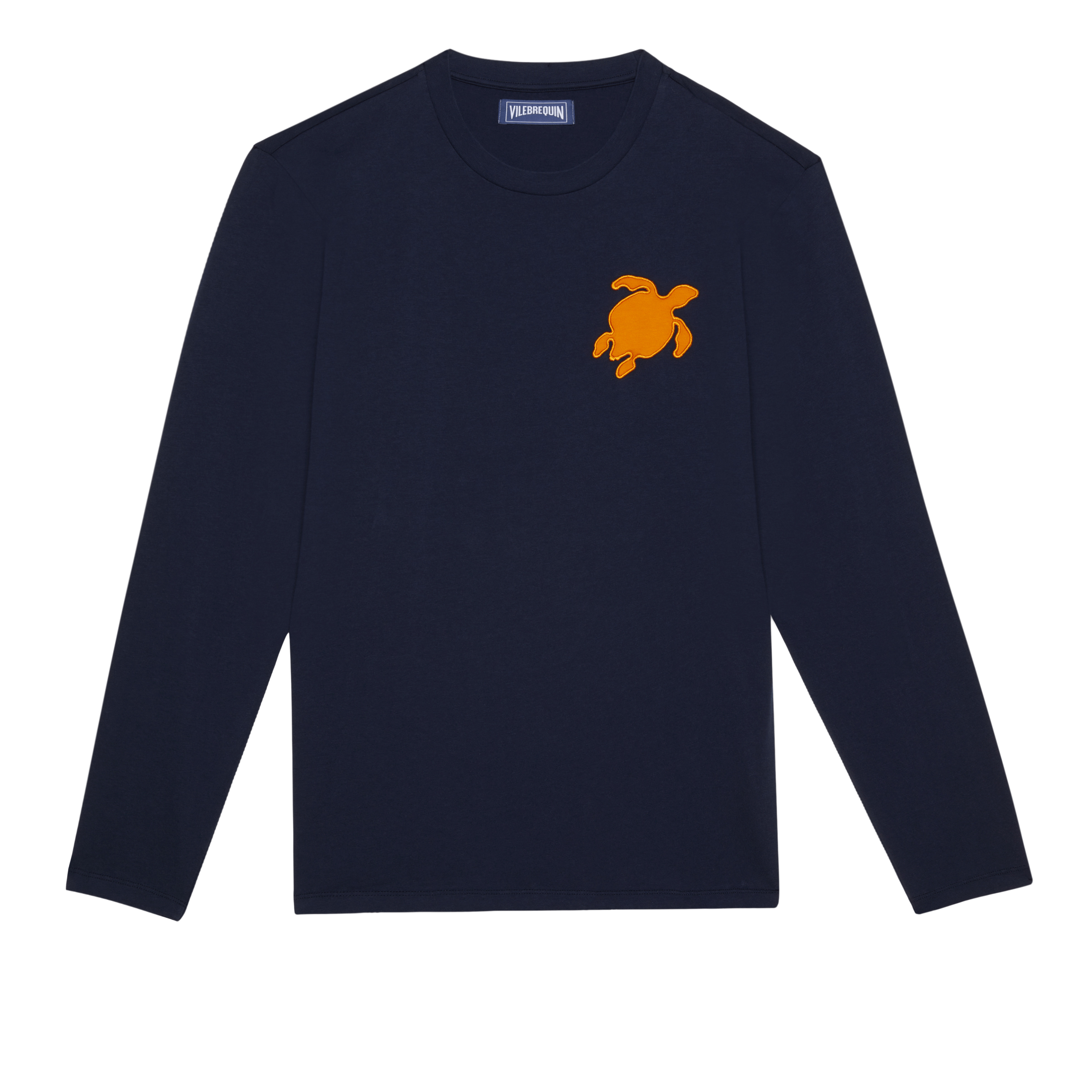 Men Long Sleeves Cotton T-Shirt Turtle Patch - 1