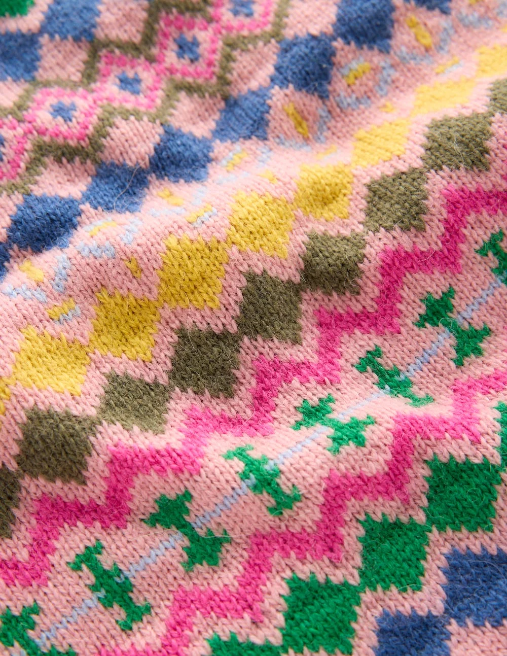 Edie Fair Isle Sweater-Pink, Geo Fair Isle - 1