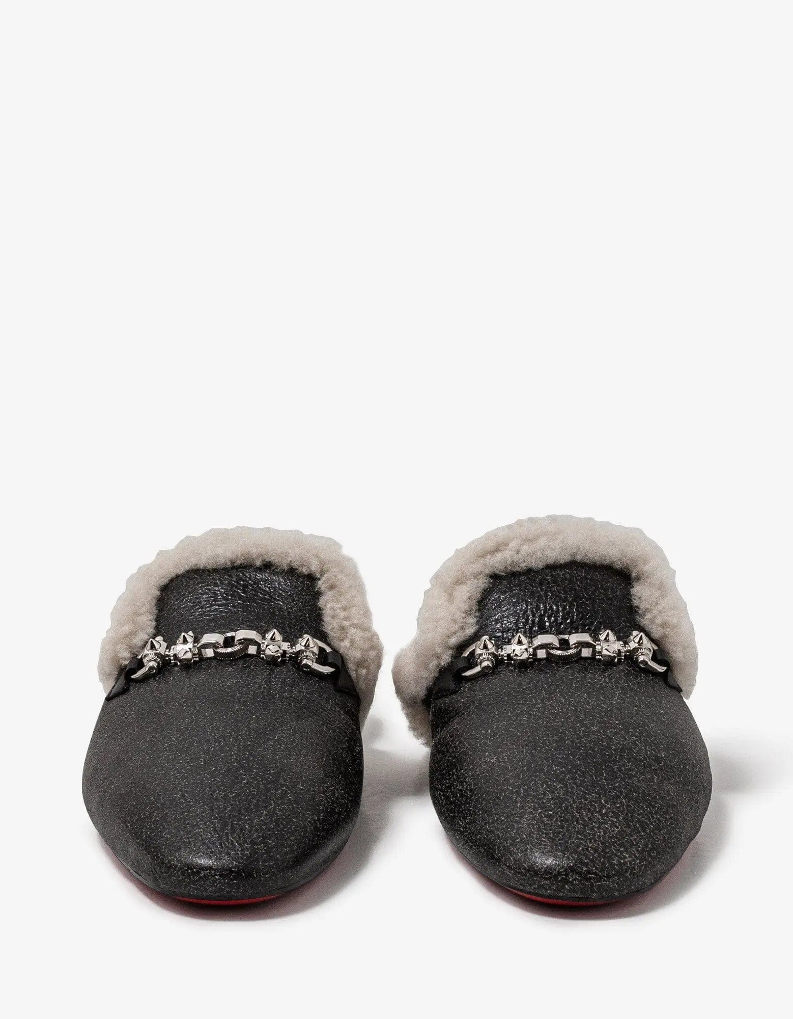 Christian Louboutin Woolito Swing Black Nappa Leather Mules - 6