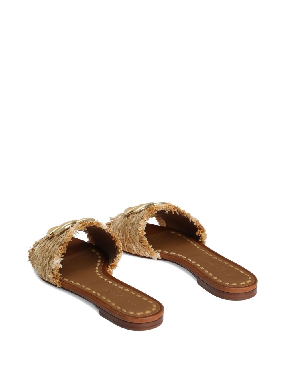 woven-raffia flat sandals - 3