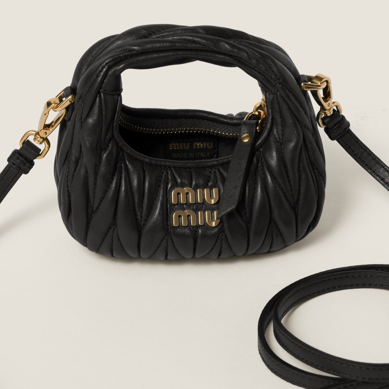 Wander matelassé nappa leather mini hobo pouch 4