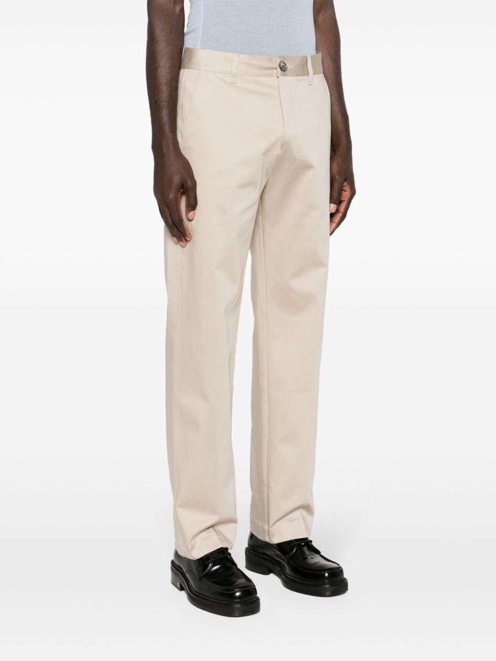 mid-rise cotton chino trousers - 6