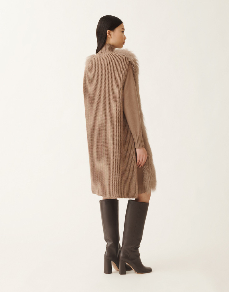 Shearling long hair vest 4