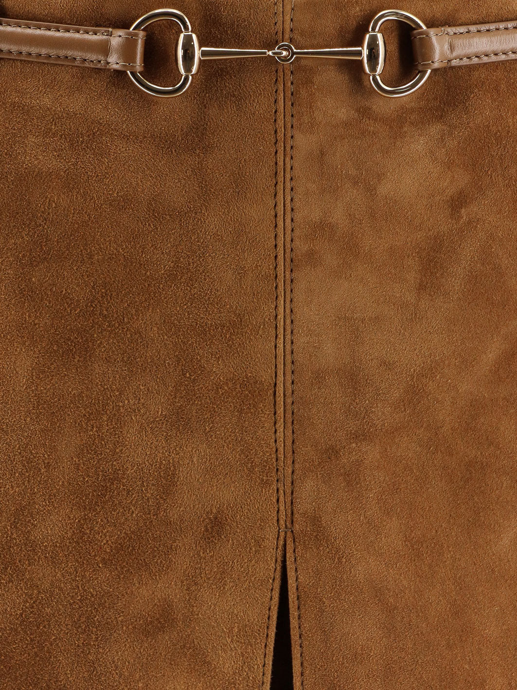 Suede Skirt With Horsebit Detail - 5