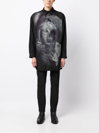 Yohji Yamamoto graphic-print silk shirt outlook