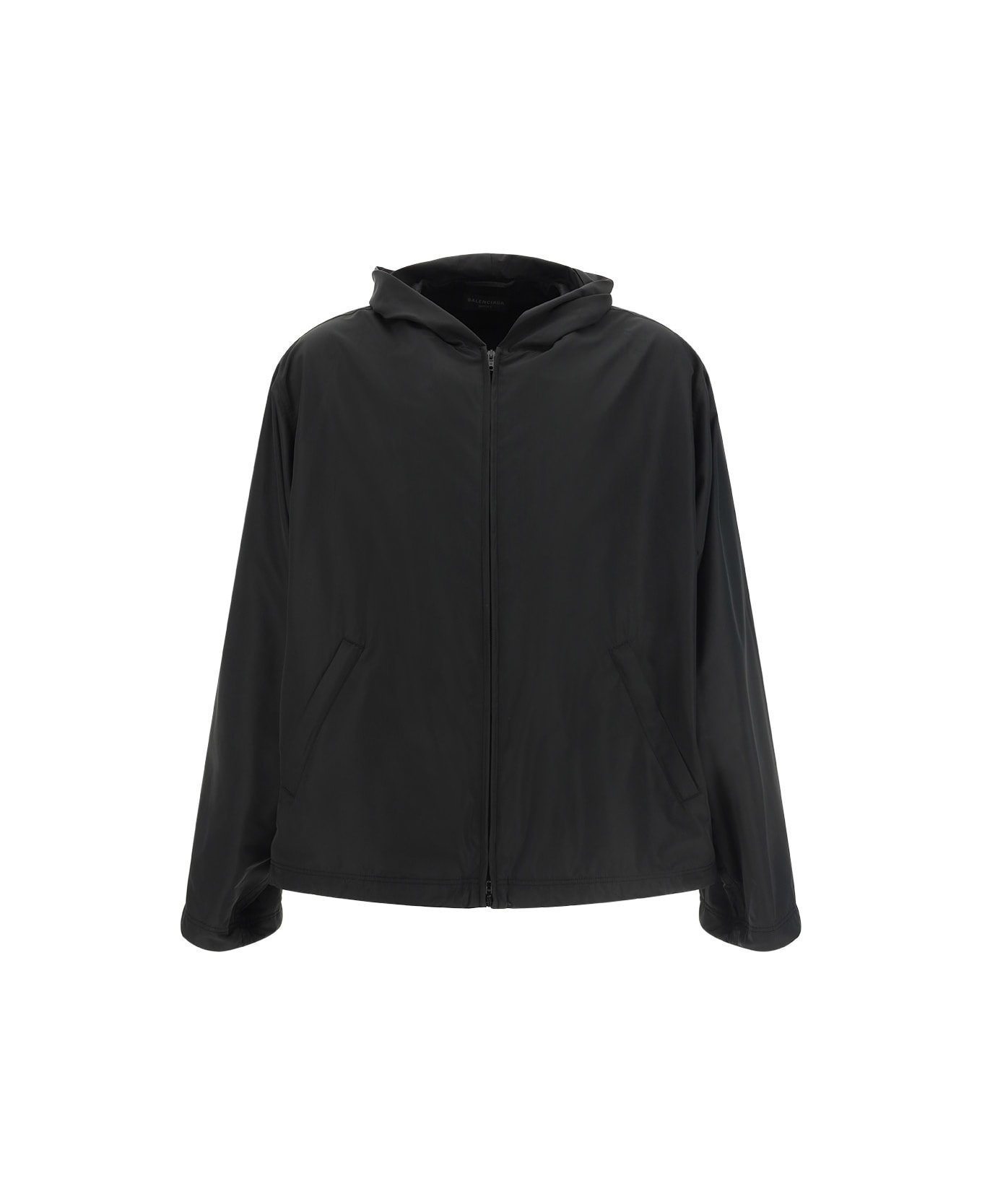 Technical Fabric Hooded Full-zip Jacket - 1