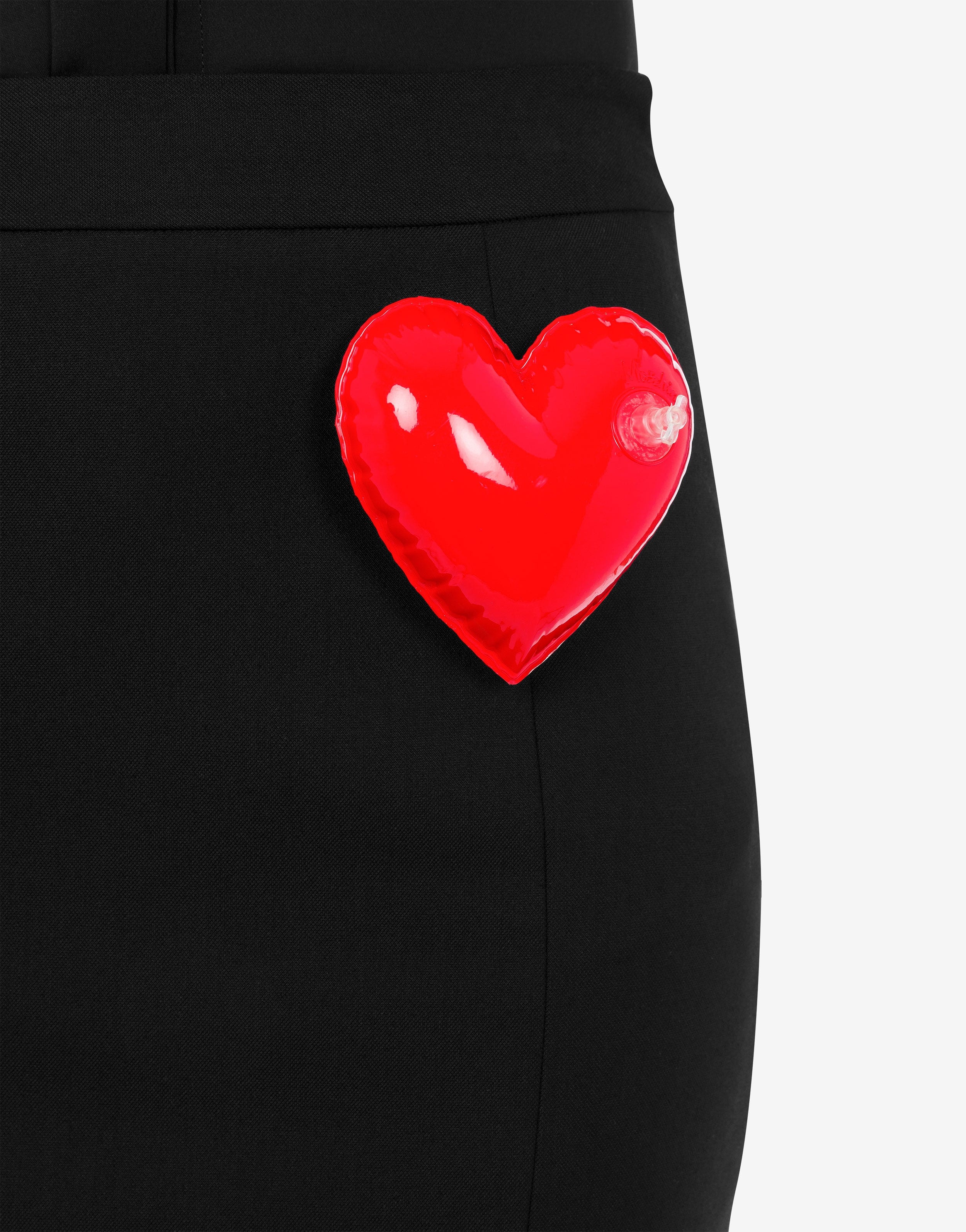 INFLATABLE HEARTS STRETCH GABARDINE MINI SKIRT - 4