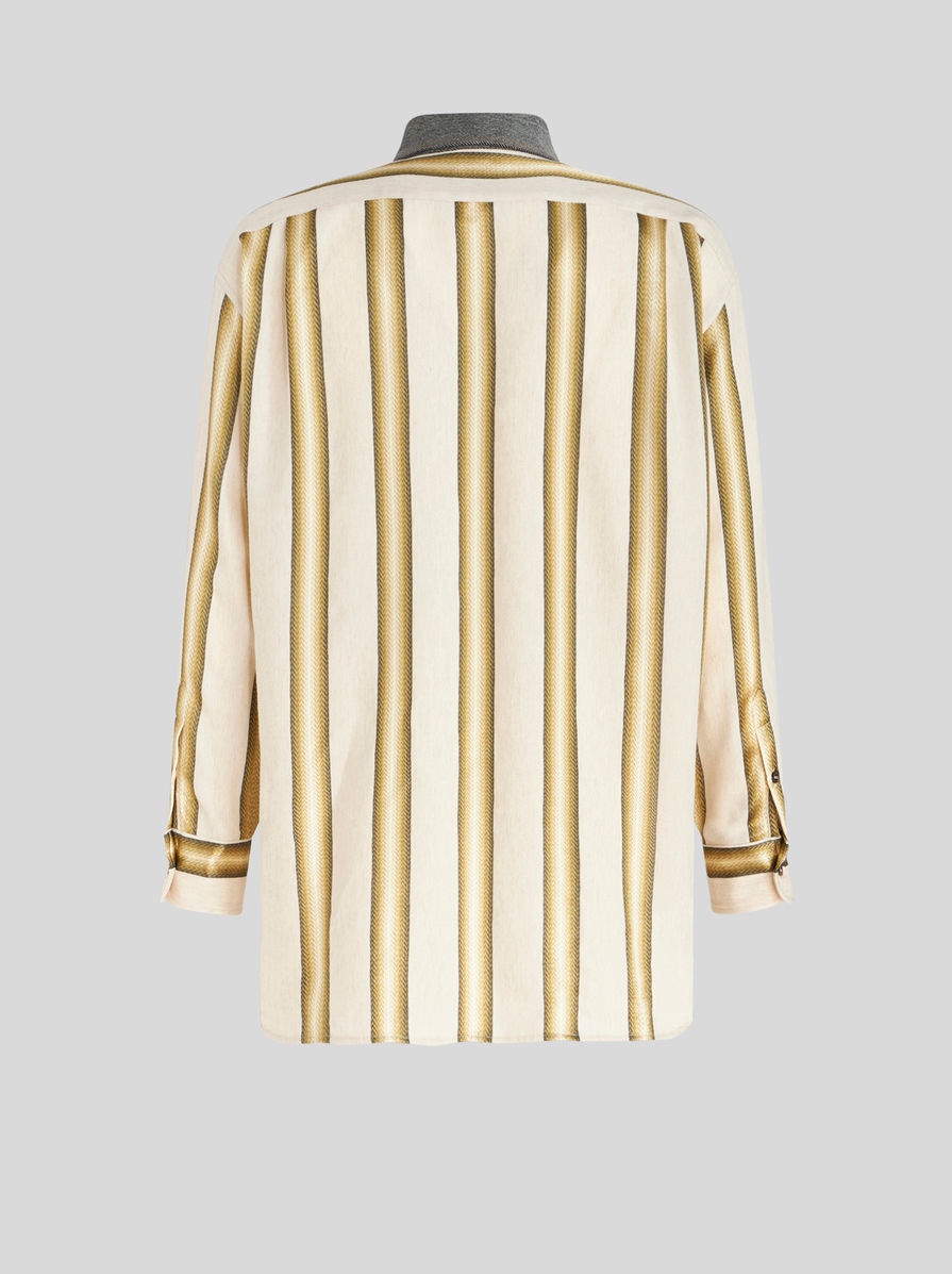 NUANCED STRIPED SHIRT WITH PEGASO - 5
