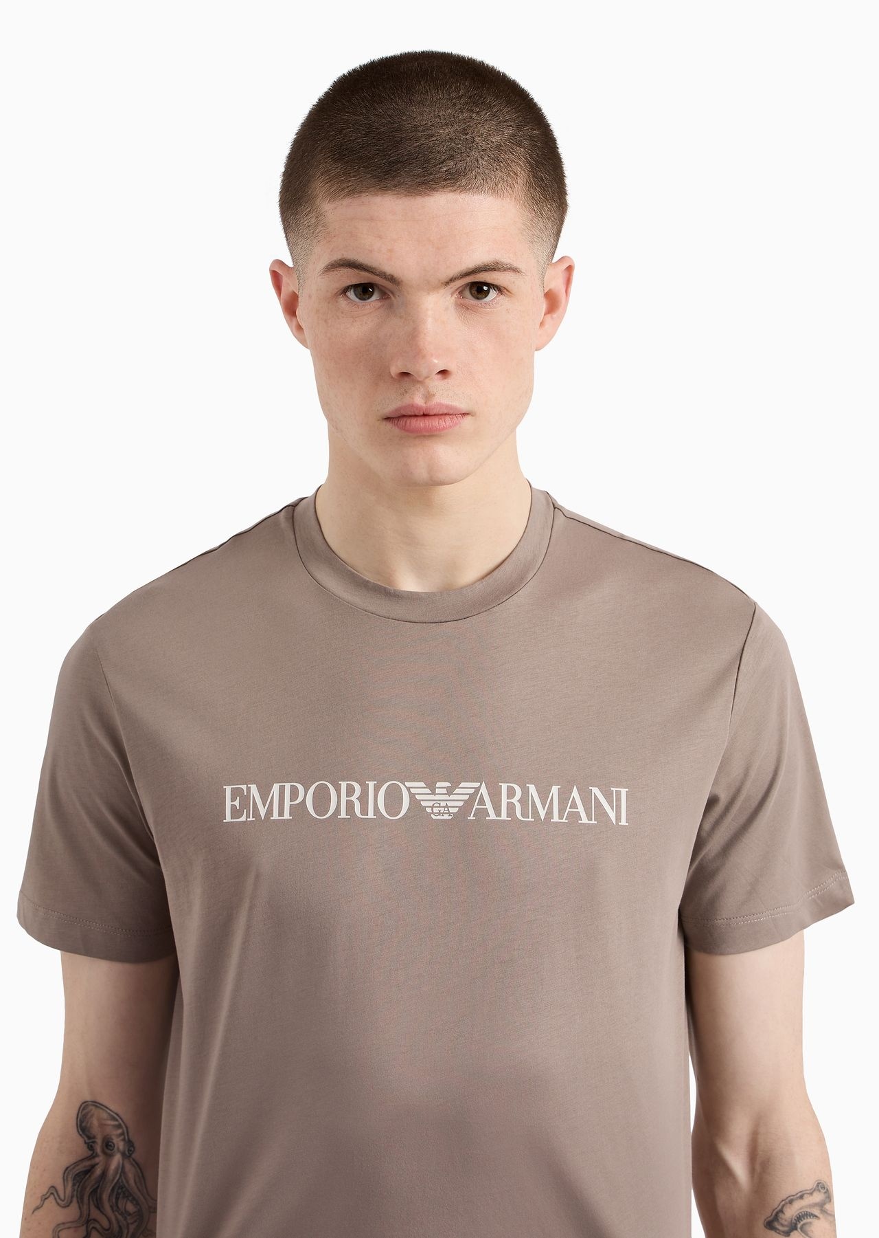 Pima-jersey T-shirt with logo print - 5