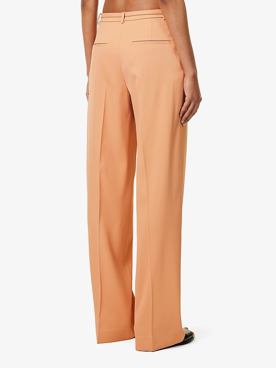 Fluid straight-leg high-rise stretch-woven trousers - 4