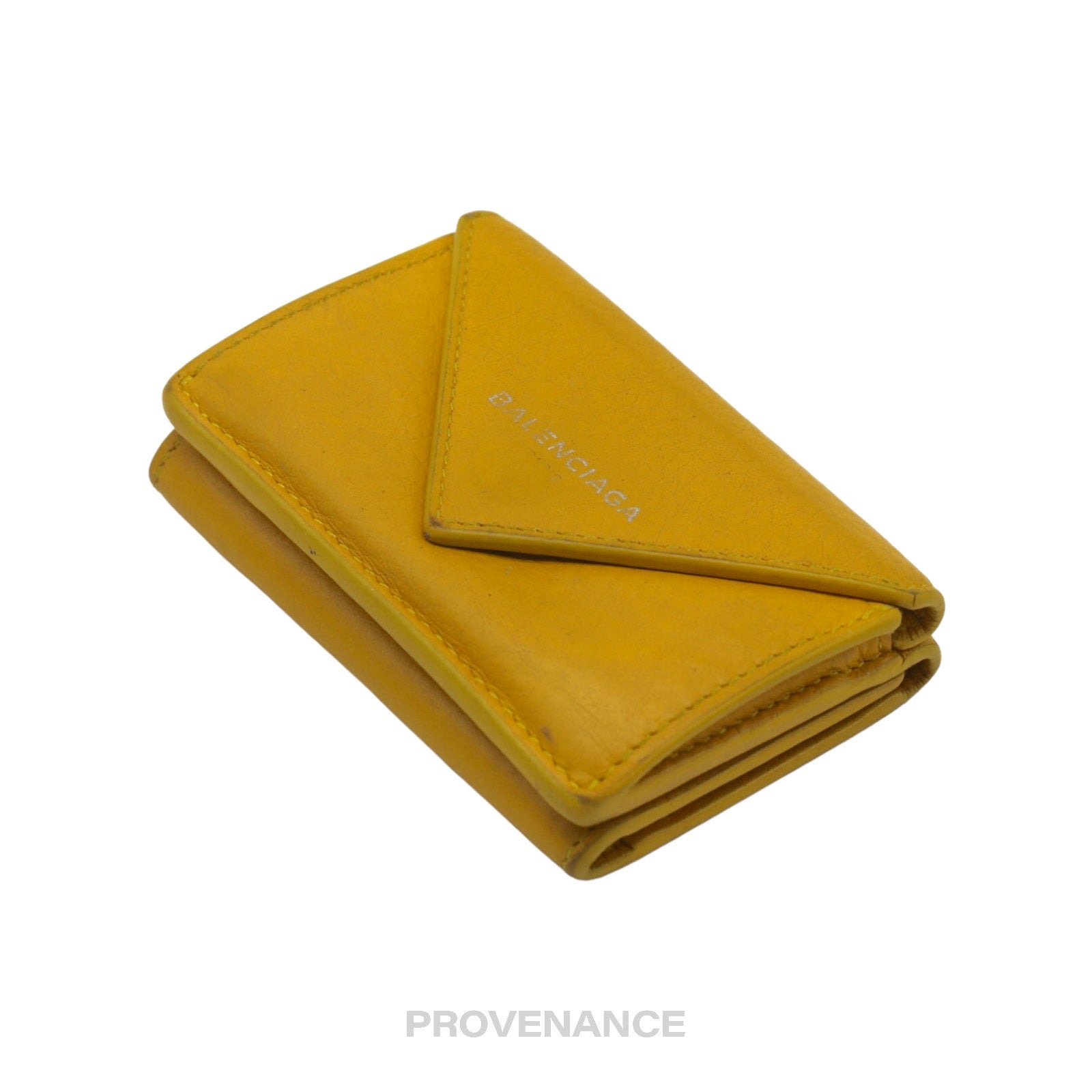 Balenciaga Papier Mini Wallet - Yellow Leather - 3