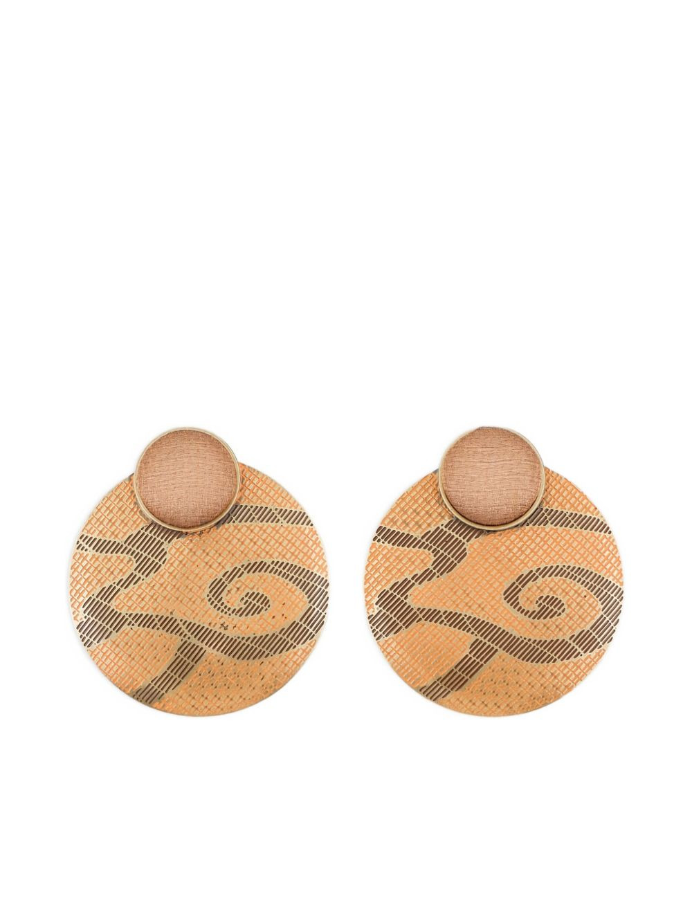 patterned-disc earrings - 1