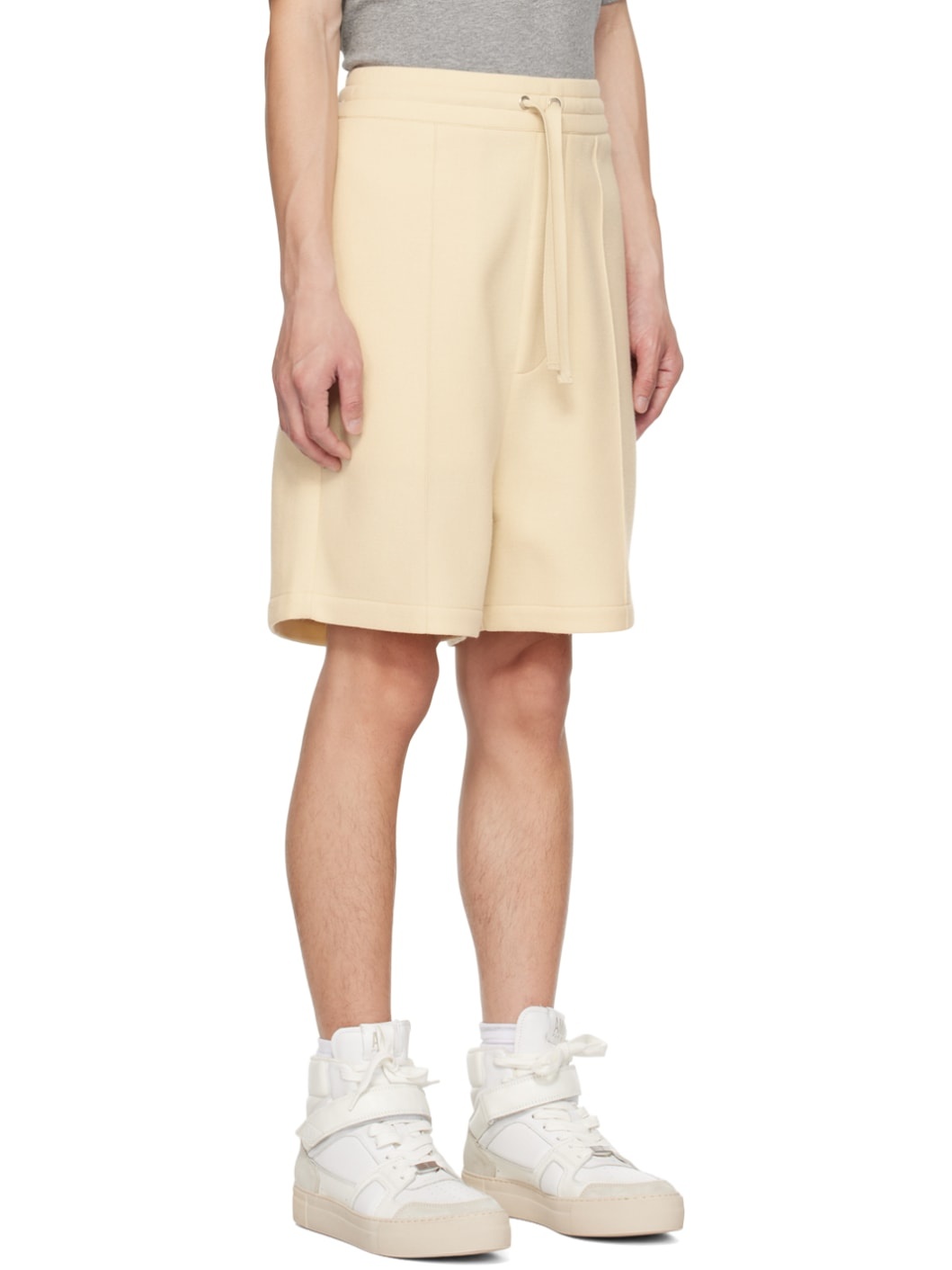 Beige Elasticized Shorts - 2