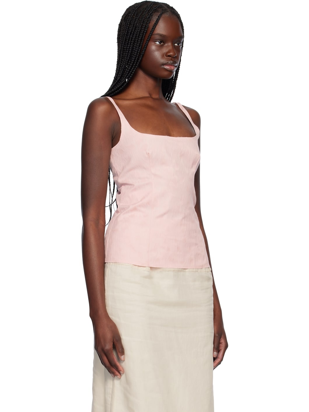 Pink Waves & Drops Jacquard Top - 2