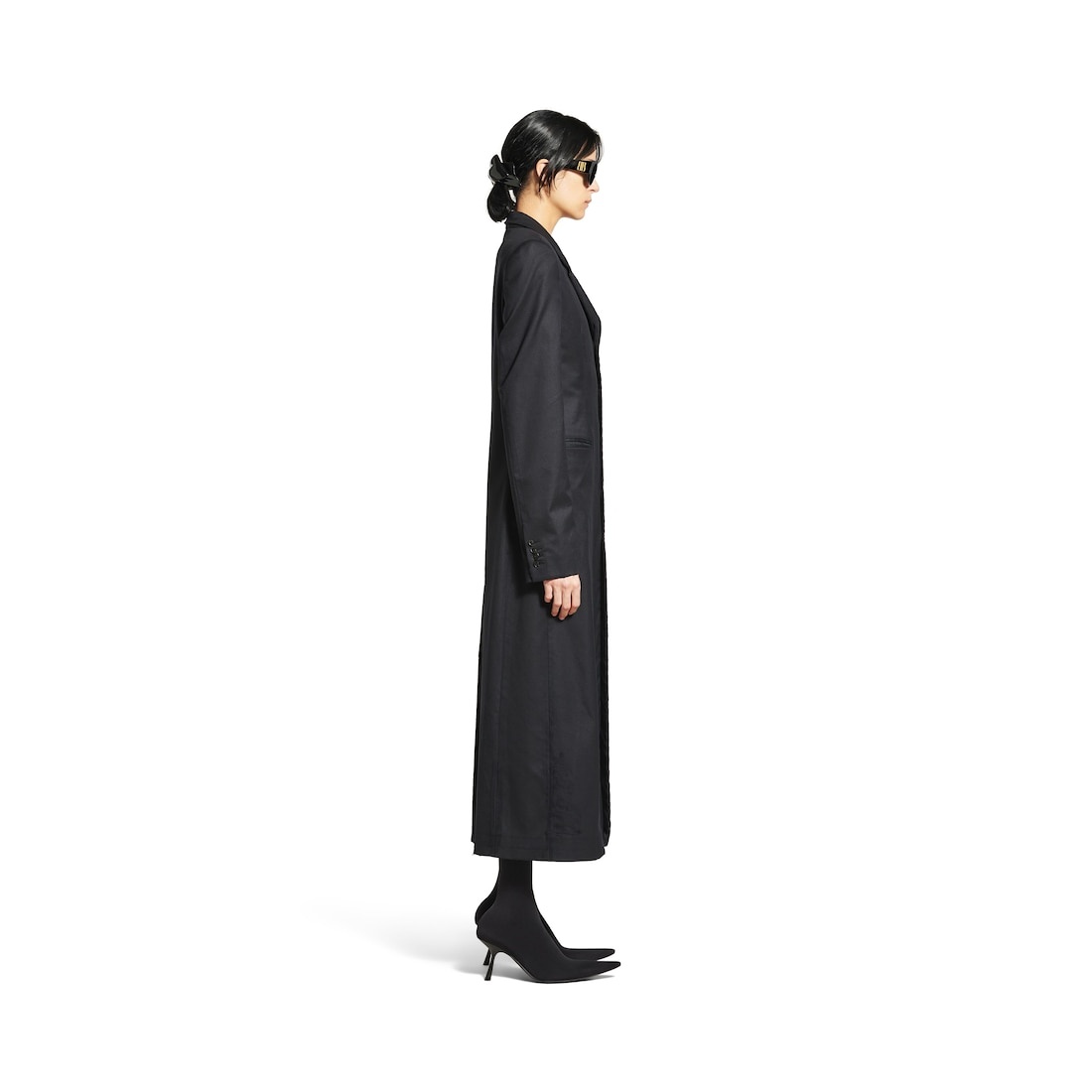 Women's Slim Coat in Black - 3