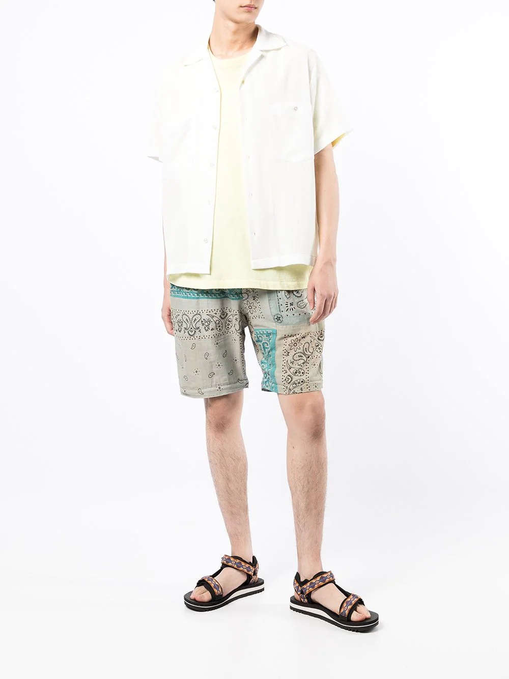 bandana-print straight trousers - 6