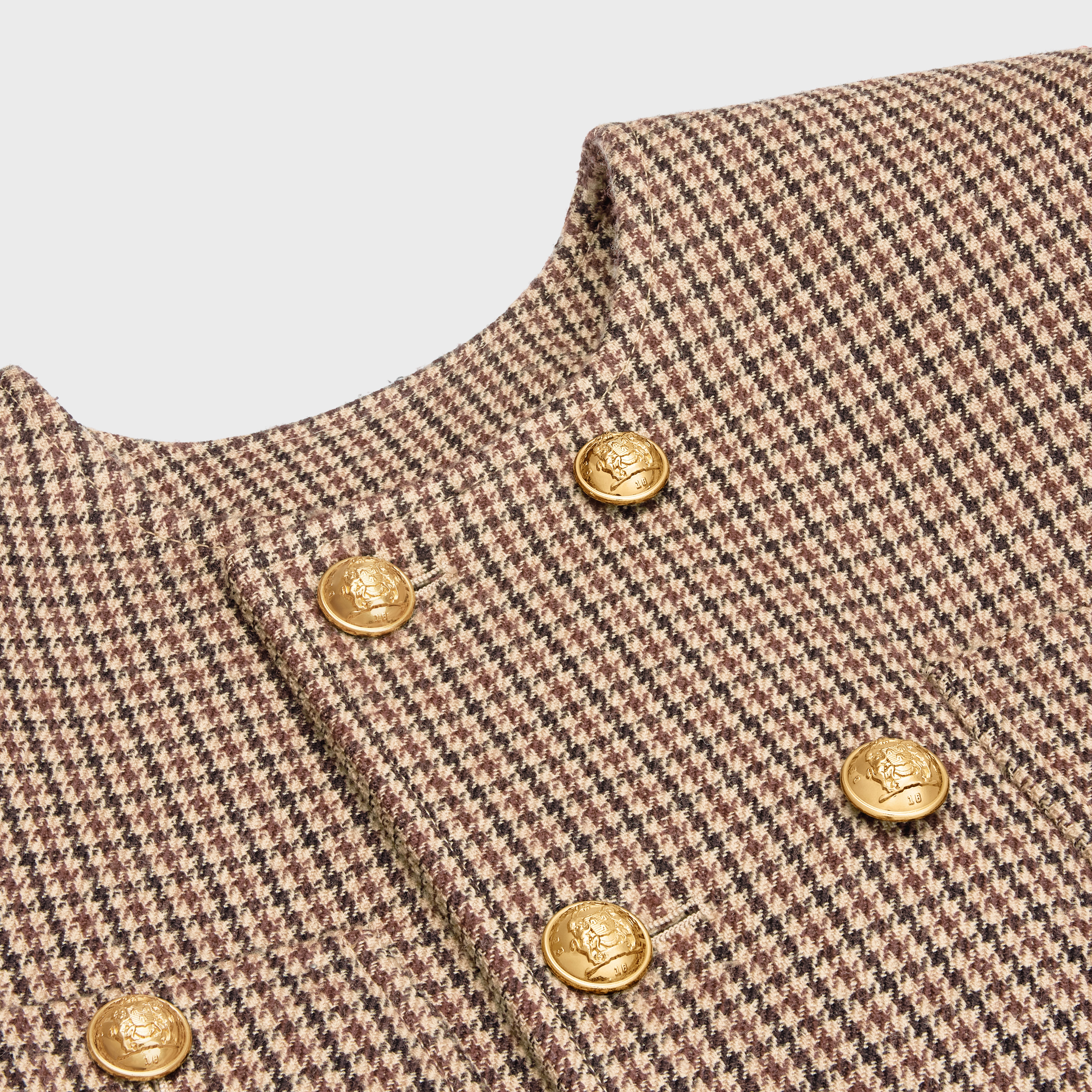 CELINE Chelsea jacket in double houndstooth wool | REVERSIBLE