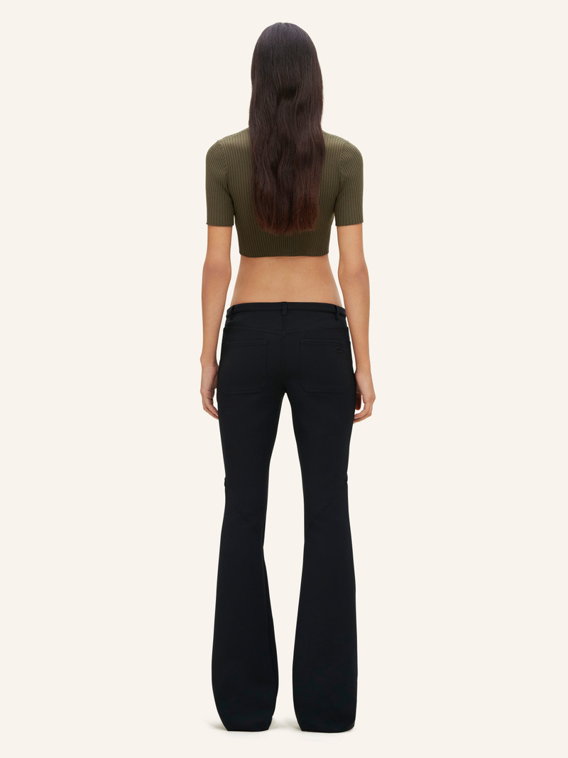 V NECK RIB KNIT CROPPED SWEATER 4