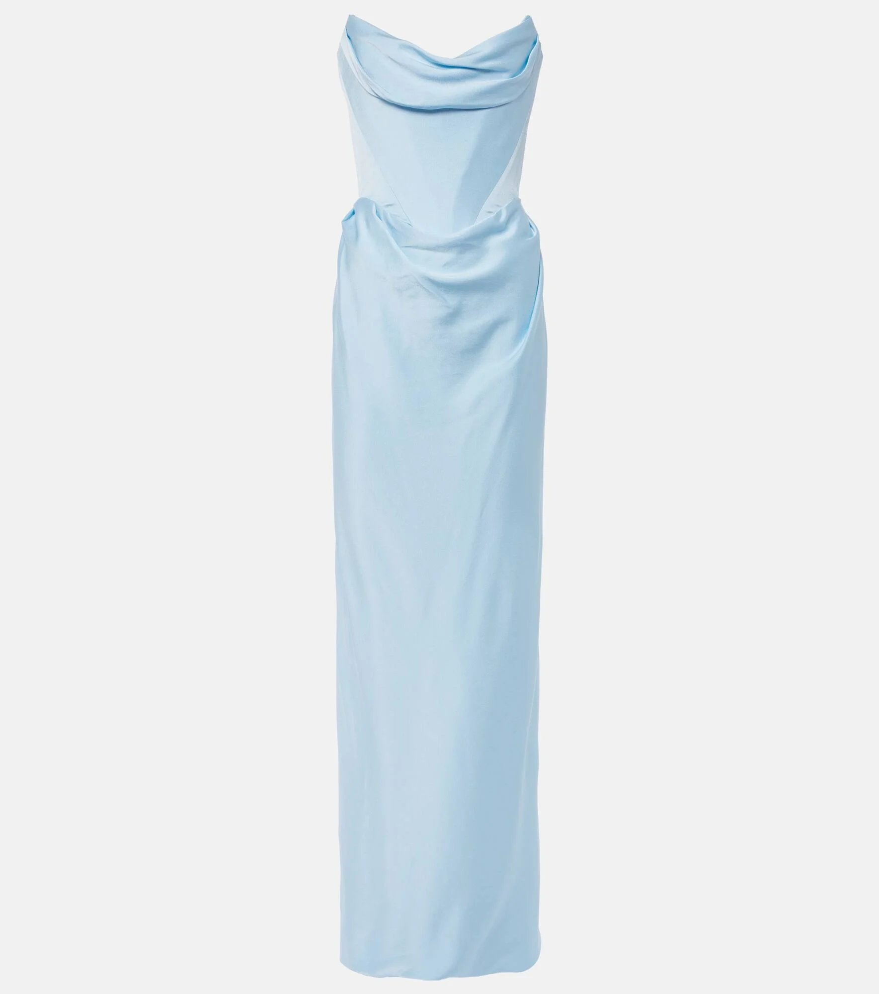 Galaxy strapless satin gown - 1