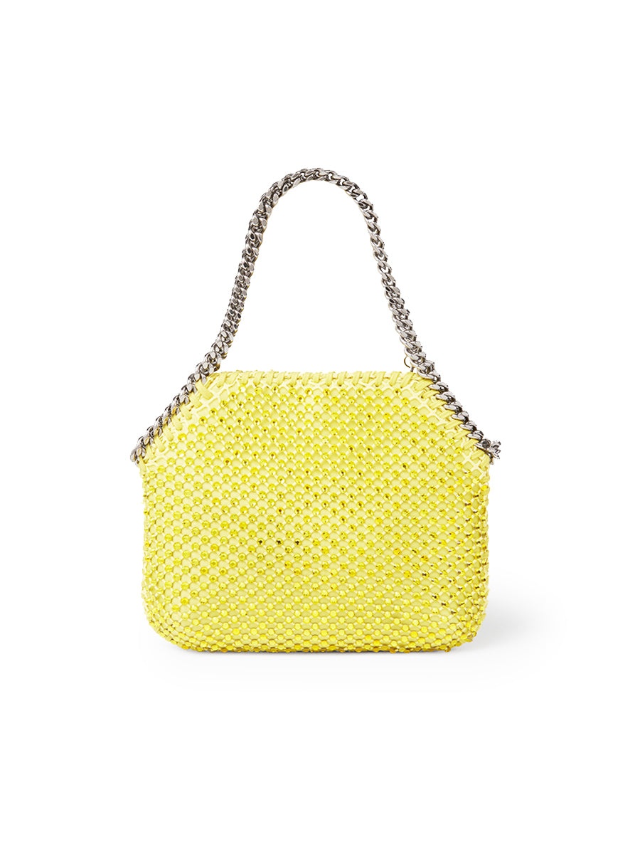 Falabella Crystal Mesh Mini Tote Bag in Yellow - 4