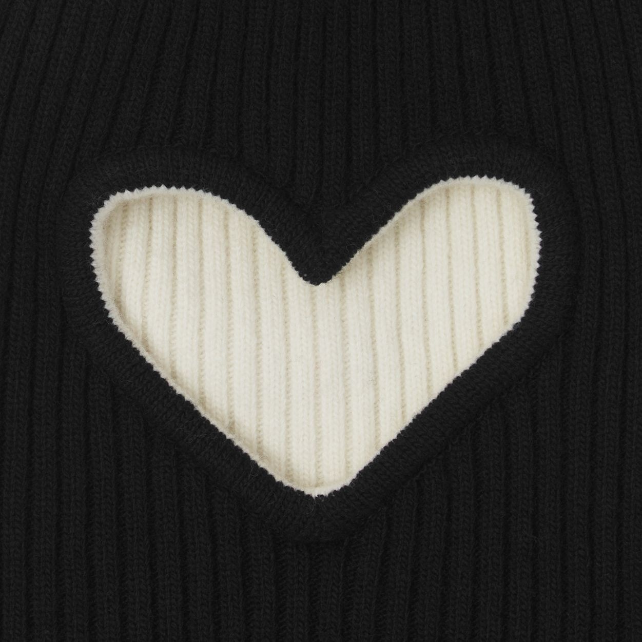 Reversible Cut-out Detail Rib Knit Wool Beanie - 2