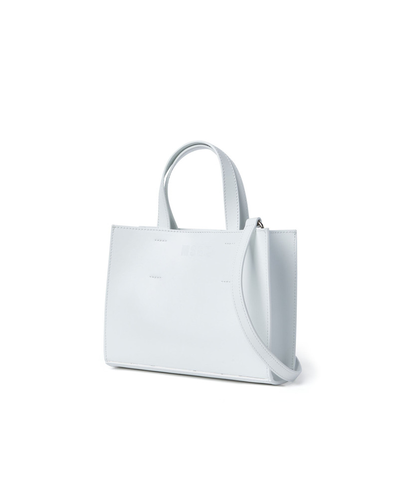 Faux leather mini tote bag with micro logo 3