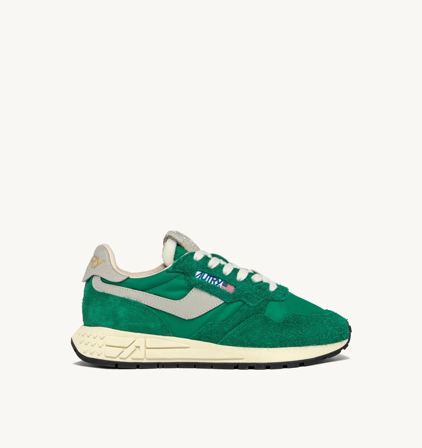 REELWIND LOW SNEAKERS IN GREEN NYLON AND SUEDE - 1