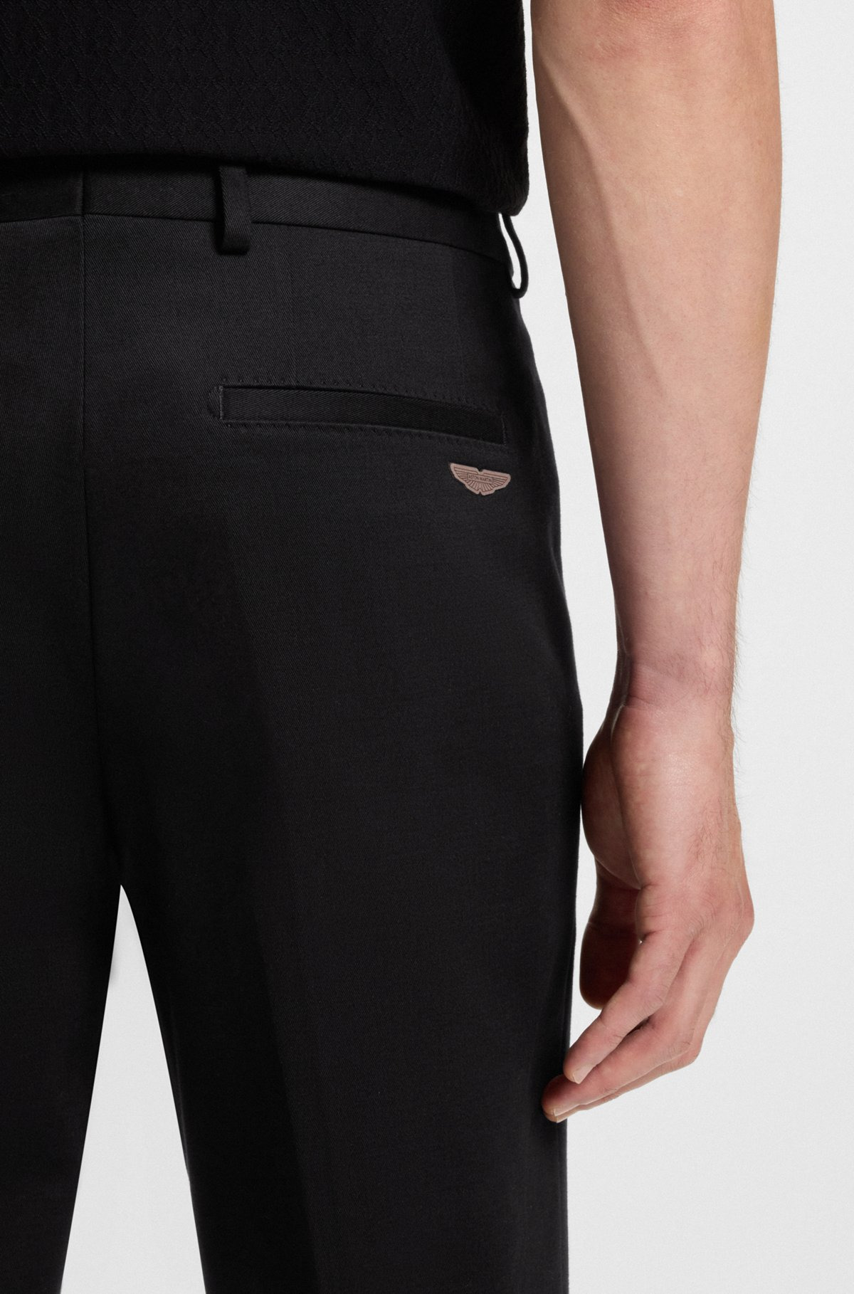 BOSS X ASTON MARTIN CHINOS IN STRETCH COTTON AND CASHMERE - 5