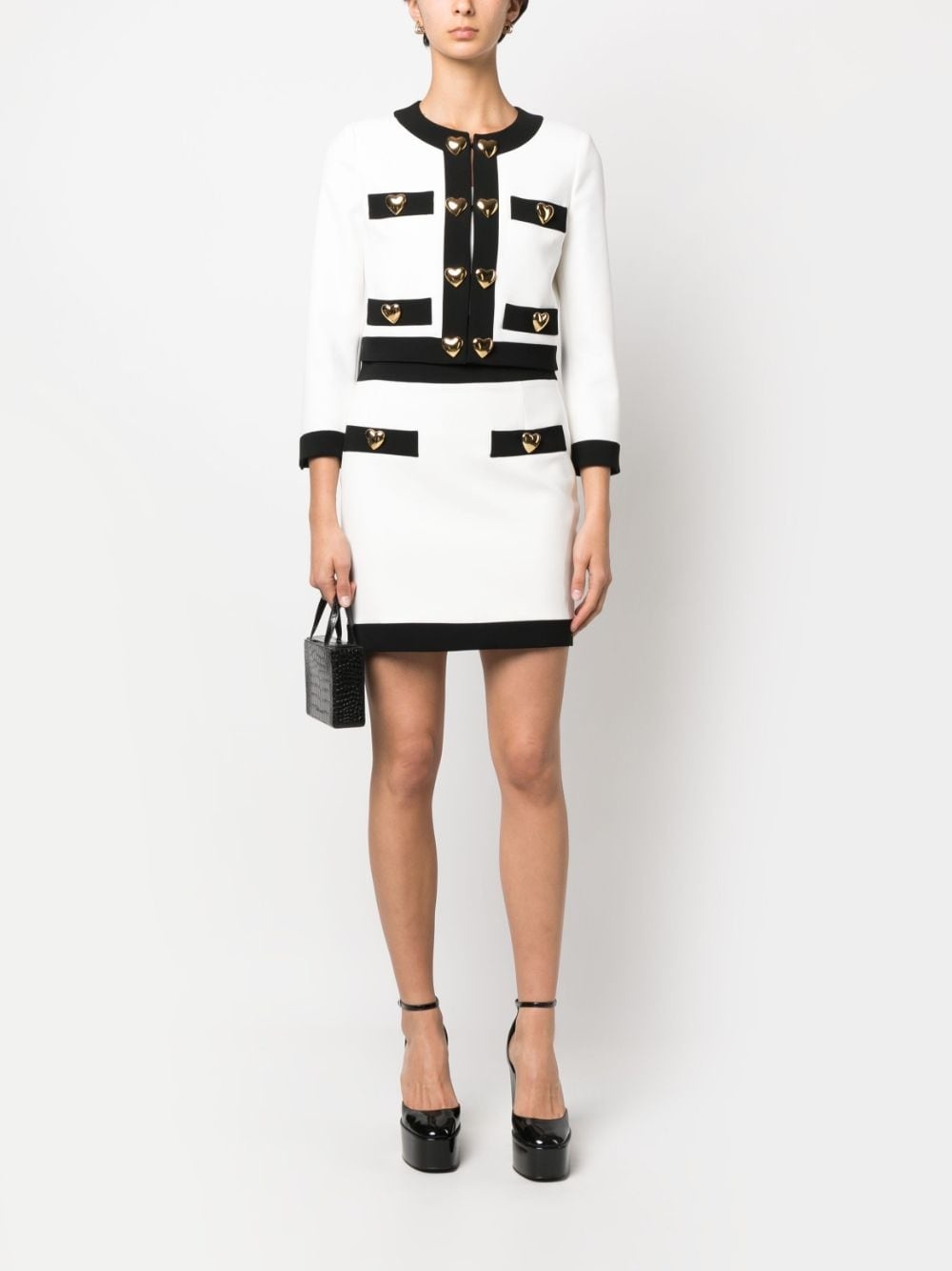 heart-embellished cropped jacket - 2