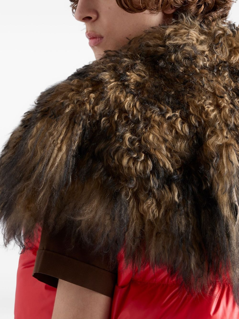 textured-collar puffer gilet - 5
