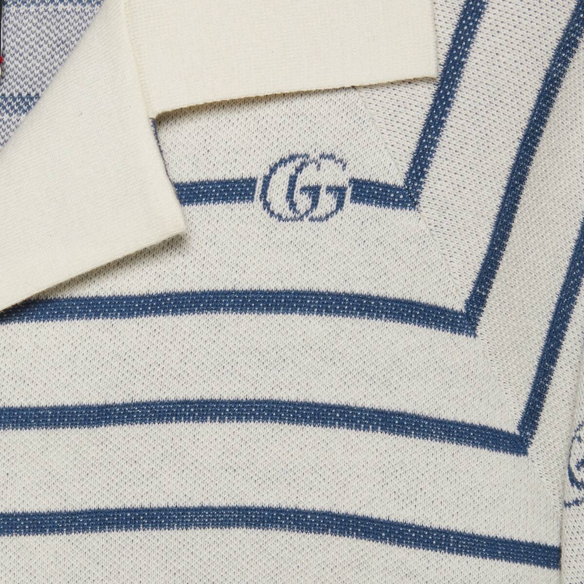 Double G stripe wool cotton polo - 6